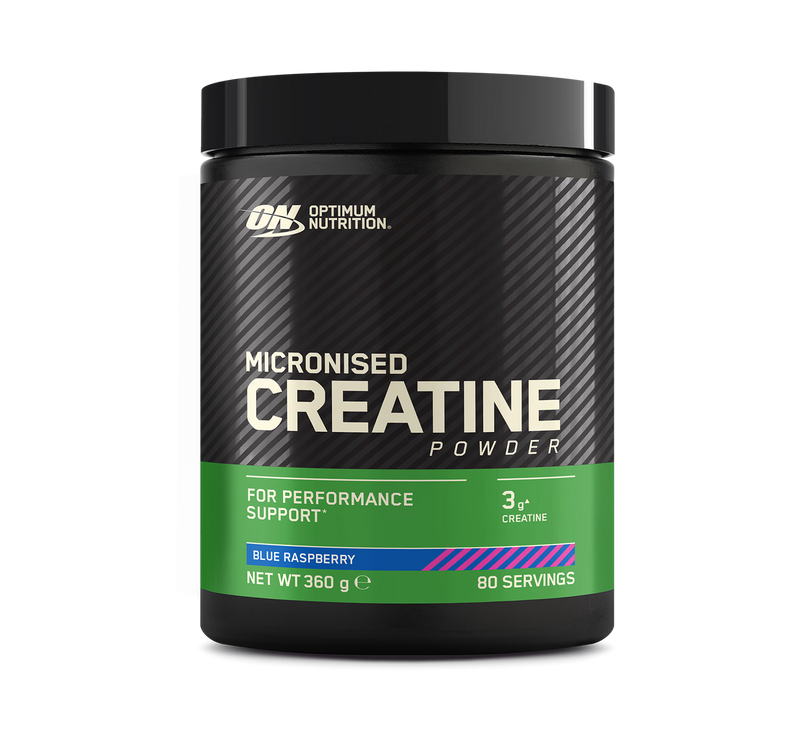 Optimum Nutrition creatine monohydrate blue raspberry powder 360g, UK version
