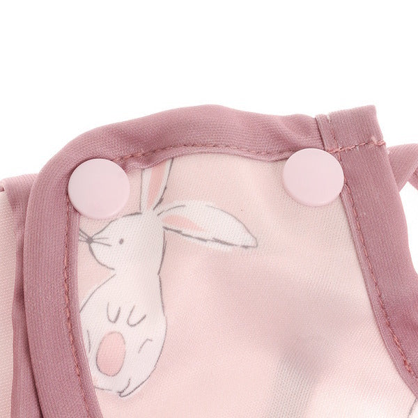 Ziggle Baby Coverall Feeding Bib Pink Bunnies (British brand)