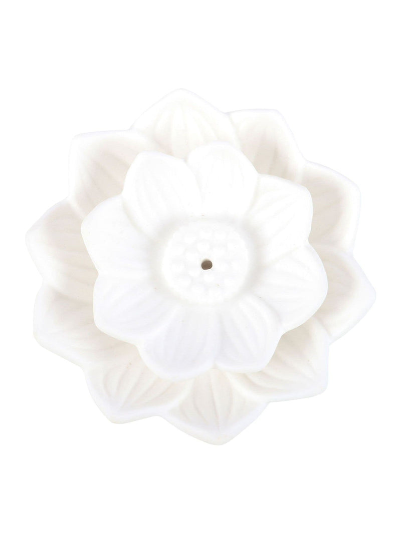 Something Different white lotus incense holder ceramic - British product