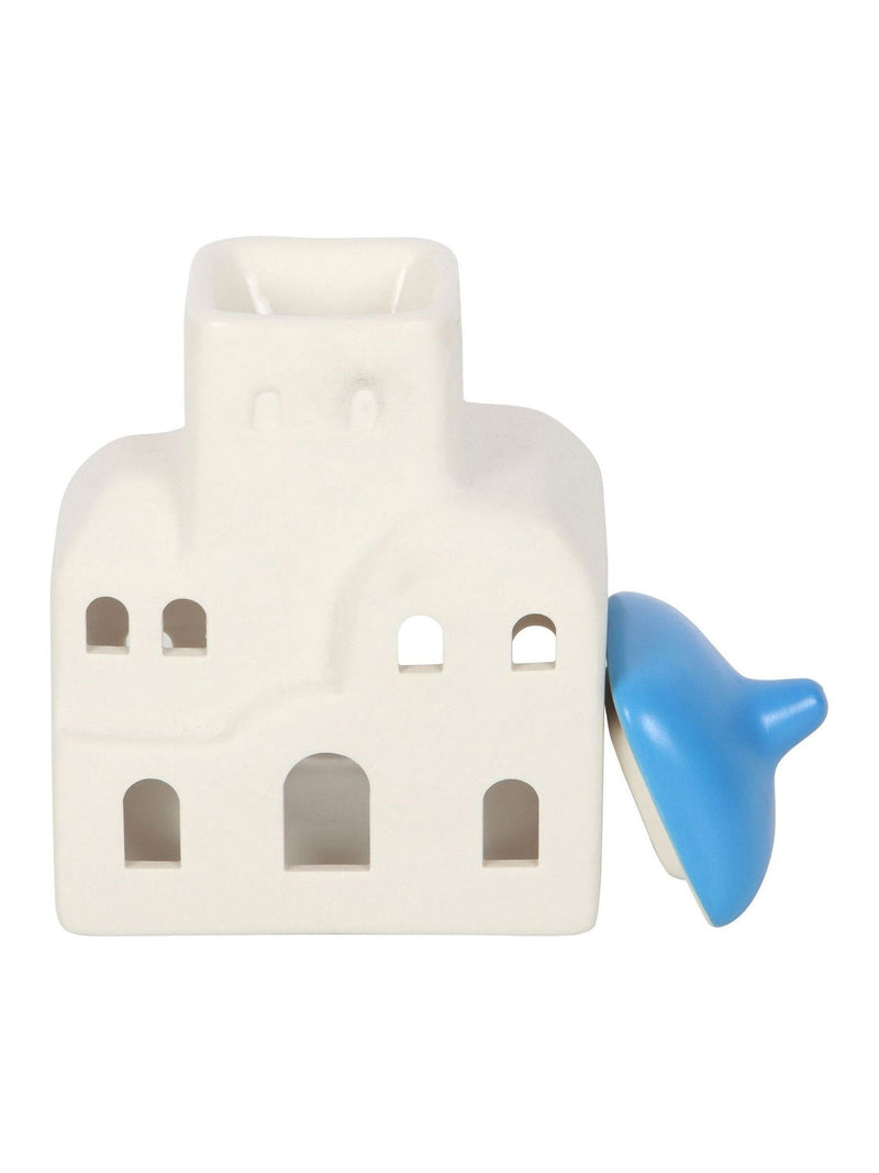 Something Different White Santorini oil burner and wax warmer, UK version