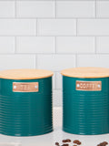 Kitchencraft Teal 3-Piece Tea, Coffee & Sugar Storage Canister Set