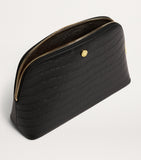 Harrods large croc-embossed leather cosmetics bag (British brand)