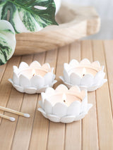 Next Something Different White Lotus Flower Tealight Holders (Set of 3)- Buy online at McGrocer