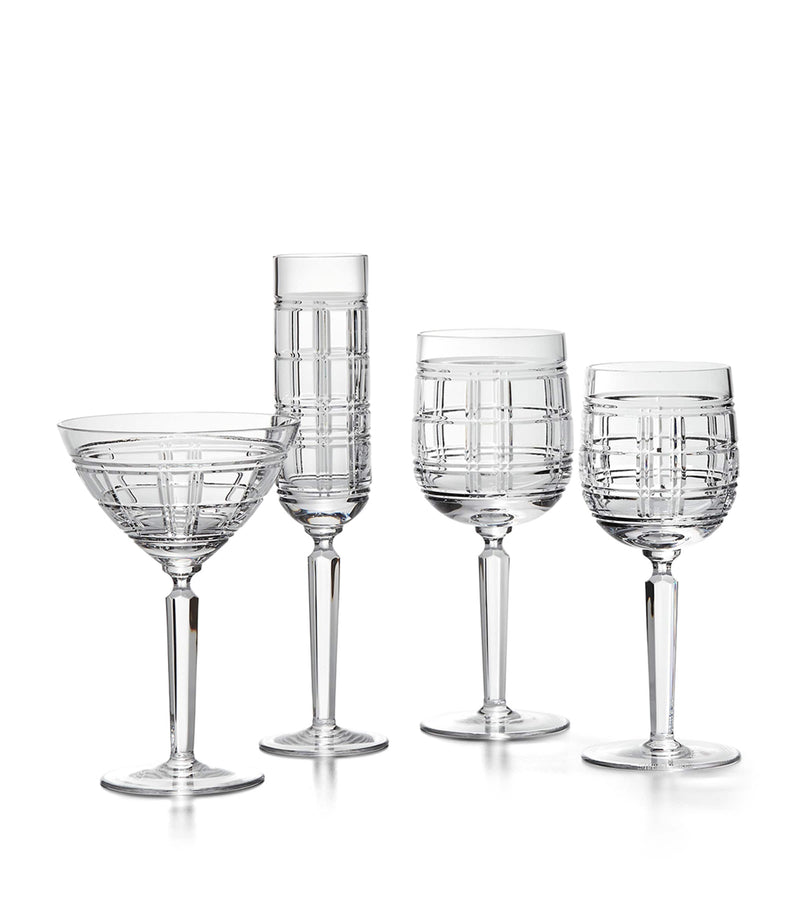 Ralph Lauren Home Hudson Plaid red wine glass, imported from the UK