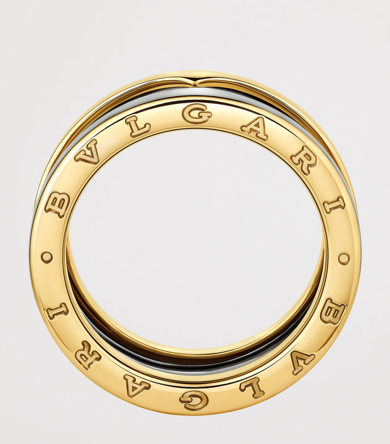 Bague Bvlgari B.zero1 deux bandes or jaune acier inoxydable - Produit britannique