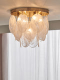 Lipsy marble effect flush ceiling light with gold finish, imported from the UK