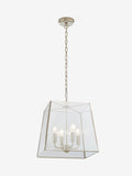 Lustre plafonnier Warwick 4 en nickel, importé du Royaume-Uni