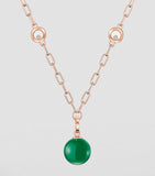 Chopard Happy Diamonds Planet necklace rose gold and green agate, UK version