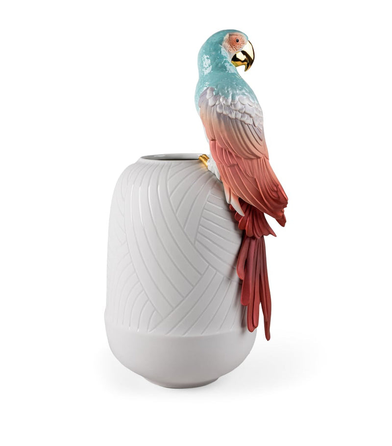 Lladró porcelain Macaw vase 56cm, UK version
