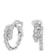 Harrods Bvlgari White Gold and Diamond Serpenti Viper Hoop Earrings- Buy online at McGrocer