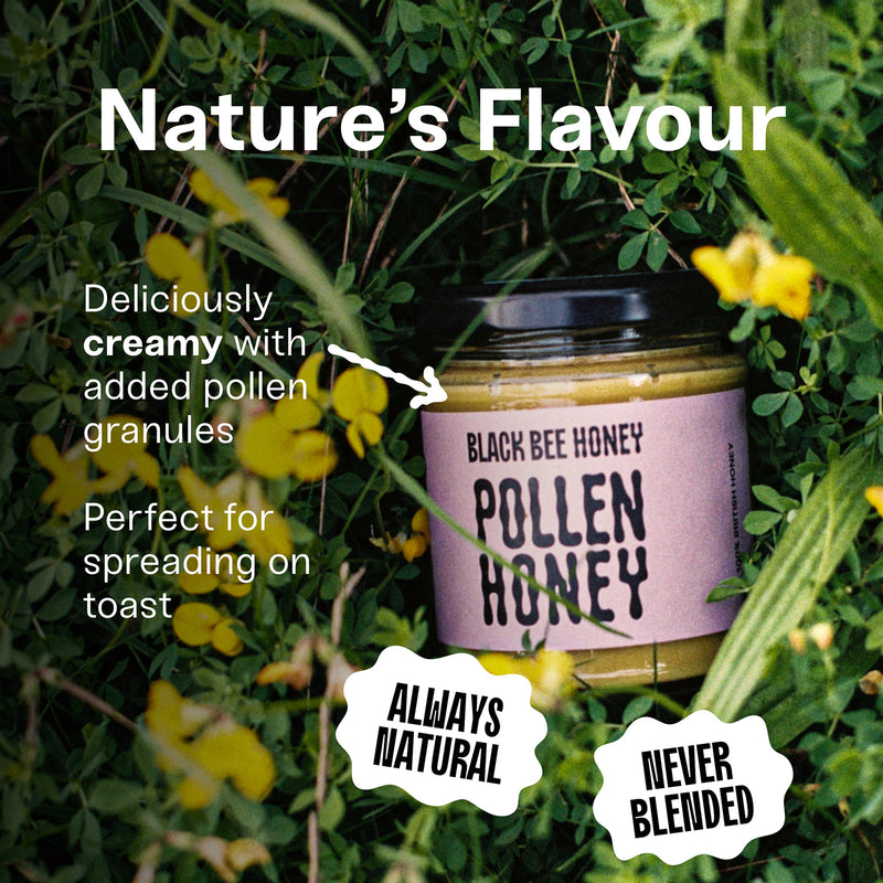 Black Bee honey with pollen spread 227g - British product
