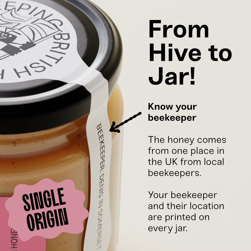 Black Bee honey with pollen spread 227g - British product