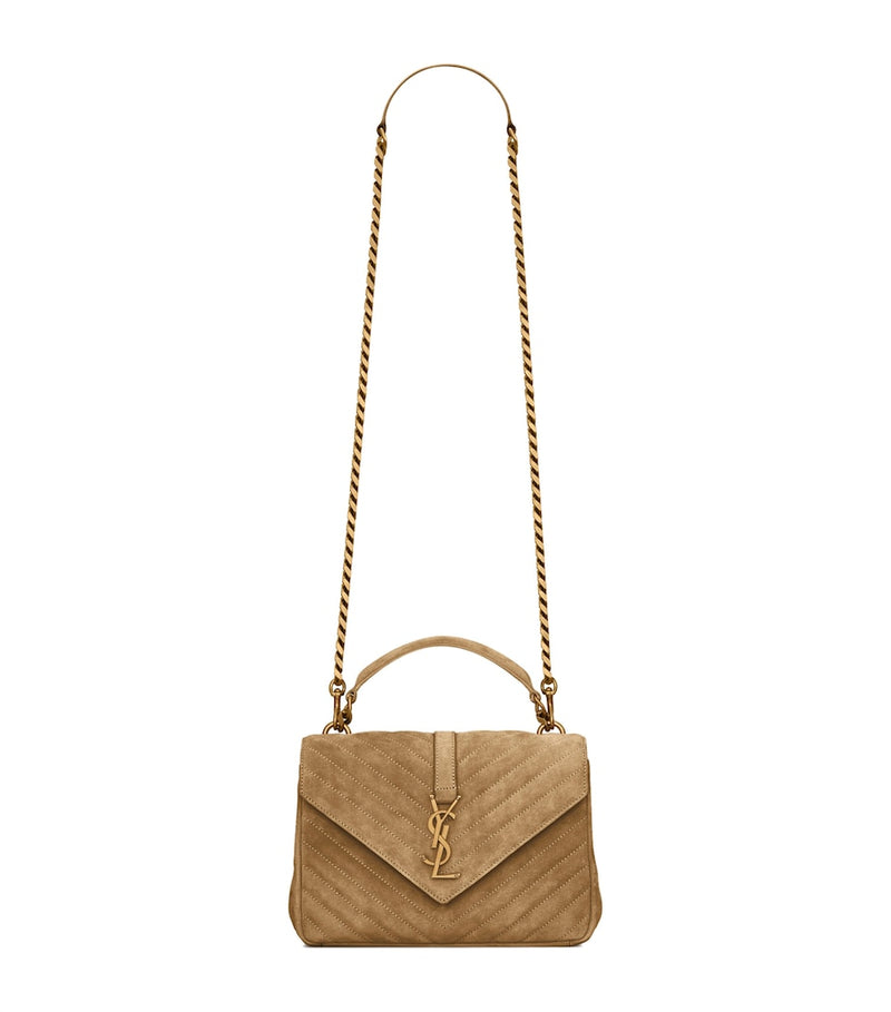 Saint Laurent medium Collège top-handle bag in calf suede, UK version