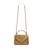 Saint Laurent medium Collège top-handle bag in calf suede, UK version