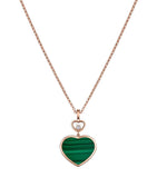 Chopard Happy Hearts rose gold malachite pendant necklace, imported from the UK