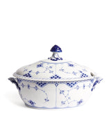 Harrods Porcelain Blue Fluted Half Lace Tureen 32.5cm 2000ml- Buy online at McGrocer