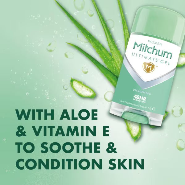 Mitchum gel unscented 57g, imported from the UK