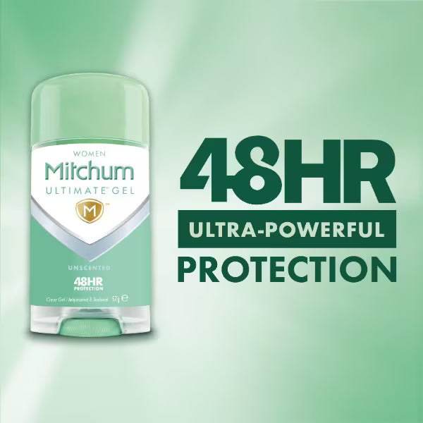Mitchum gel unscented 57g, imported from the UK