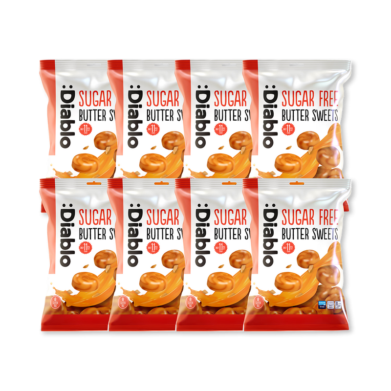 Diablo Sugar Free Butter Sweets 75g pack of 8, UK version