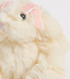 Konges Sløjd fluffy bunny bag charm with pink ribbons, UK version