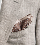 Canali silk medallion print pocket square 33cm, UK version