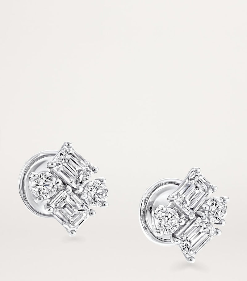Graff Classic diamond earrings in white gold, UK version
