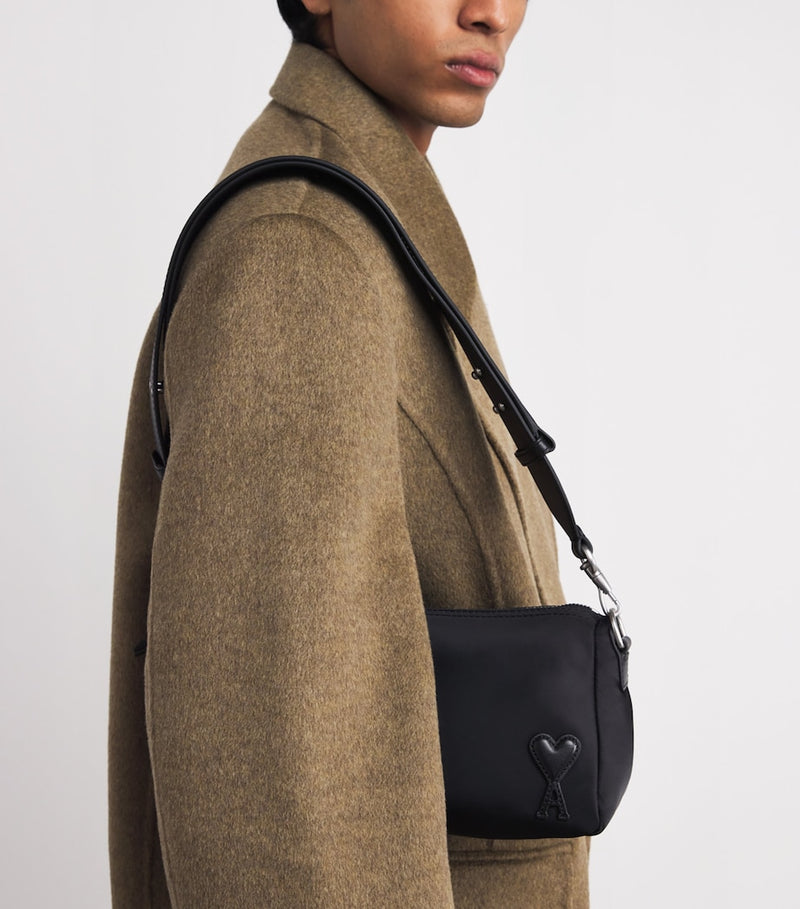 AMI Paris Canvas Marcel Messenger Bag H23cm W40cm D16cm, UK version