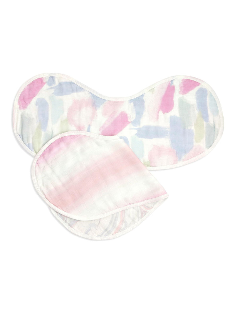 aden + anais pink Florentine burpy bibs 2 pack, imported from the UK