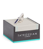 Tateossian gears tie clip brushed silver-tone enamel, UK version