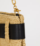 Balmain luxury faux raffia Anthem clutch bag, UK version