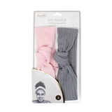 Danielle Creations Pink Grey Spa Waffle Headbands Set of 2 - British product