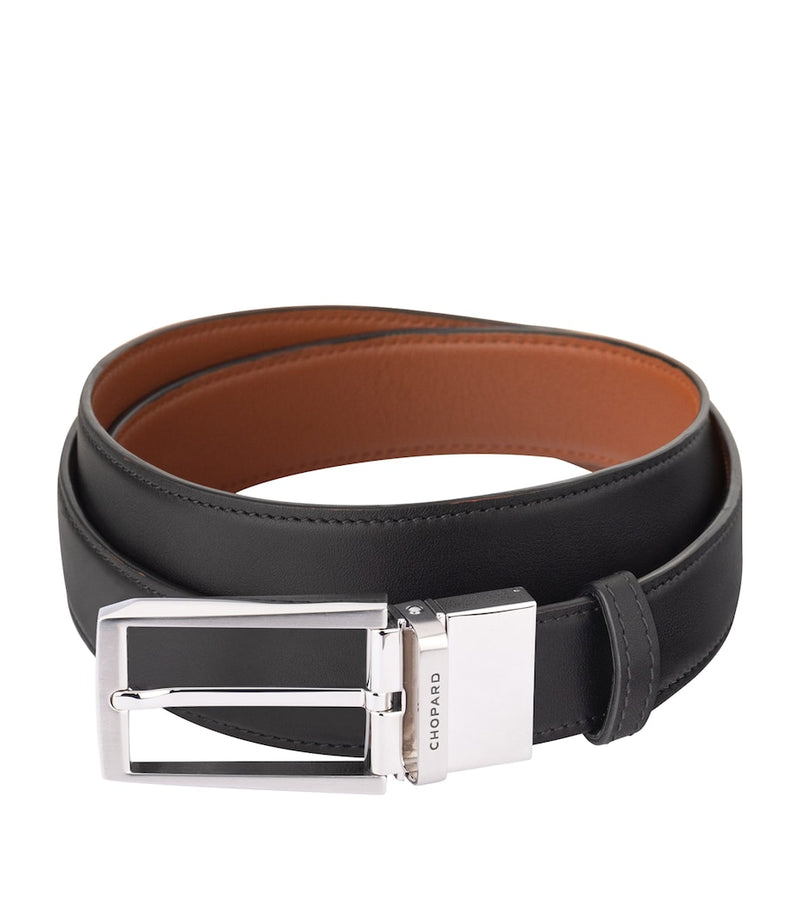 Chopard leather reversible belt black and cognac 3cm, imported from the UK