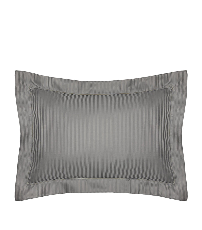 Pratesi striped sateen jacquard king pillowcase 50x90cm, imported from the UK