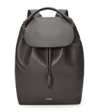 Scratch-Resistant Grained Leather Backpack with Buckle Fastening