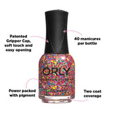 Orly Turn It Up Rainbow Confetti Polish 18ml, imported from the UK