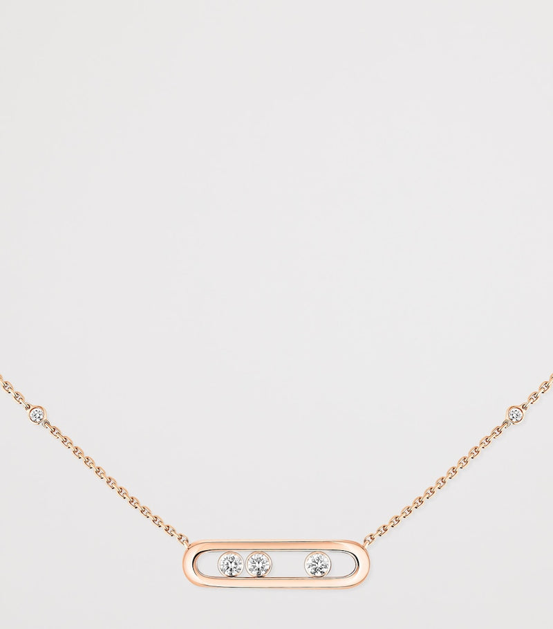 Messika Move Classique pink gold diamond necklace 0.14ct - British product
