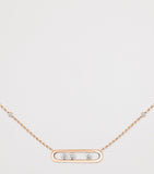 Messika Move Classique pink gold diamond necklace 0.14ct - British product
