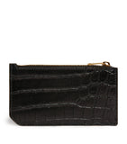 Saint Laurent croc-embossed monogram card holder, imported from the UK