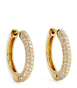 Harrods Emily P. Wheeler Yellow Gold Diamond and Enamel Duo Hoop Earrings- Buy online at McGrocer