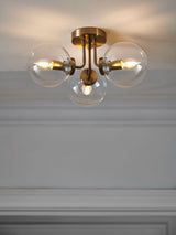 Next Brass Jackson 3 Light Flush Ceiling Light- Buy online at McGrocer