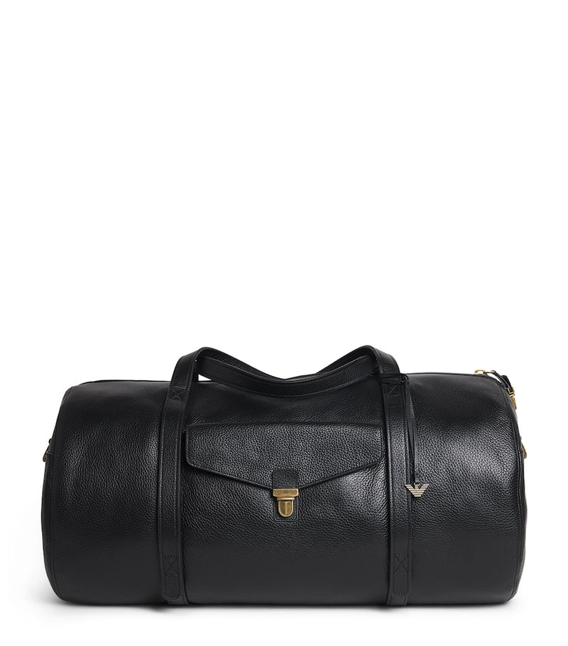 Emporio Armani grained leather holdall travel bag (British brand)