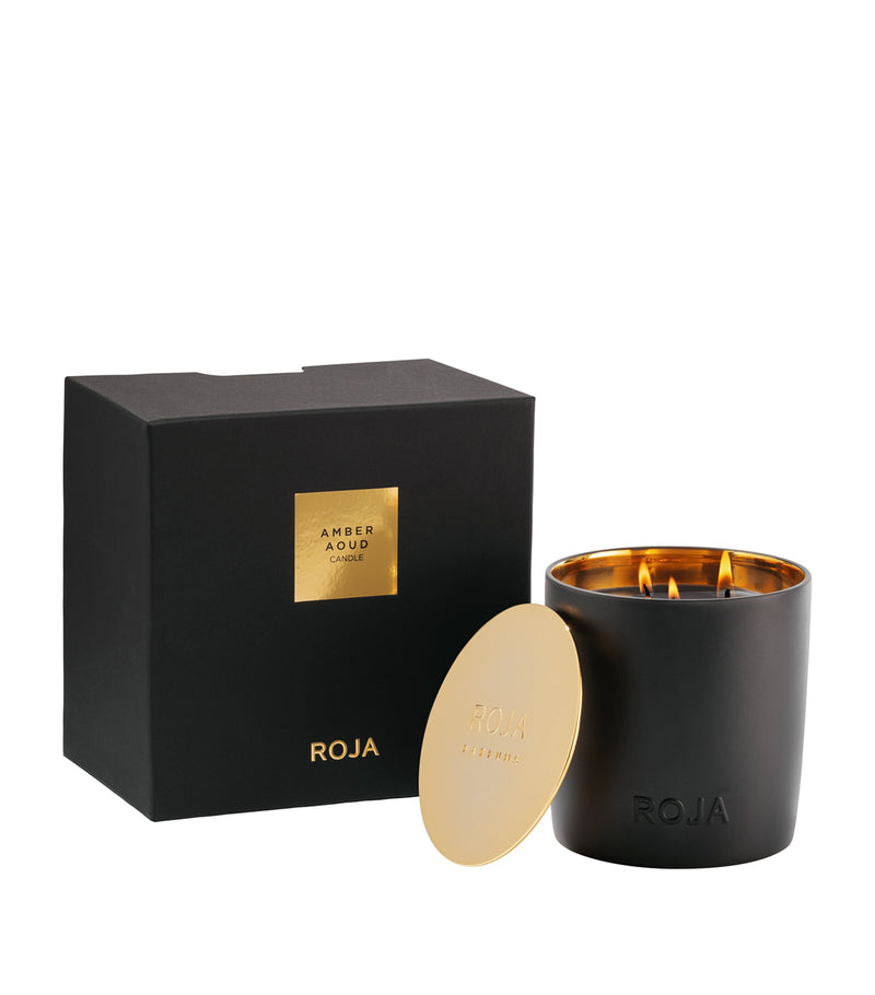 Roja Amber Aoud 2-wick candle 1kg, imported from the UK
