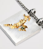 Tom Wood Mined necklace in sterling silver with tourmaline (British brand)