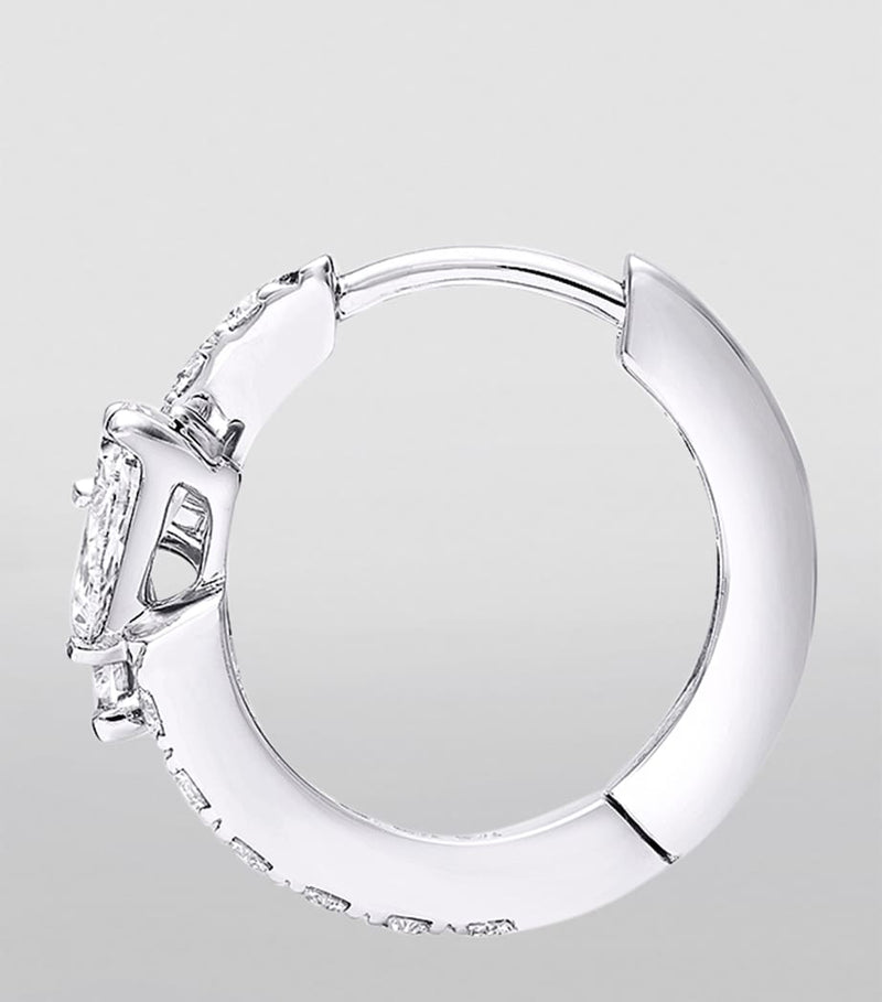 Graff Duet white gold diamond hoop earrings, imported from the UK