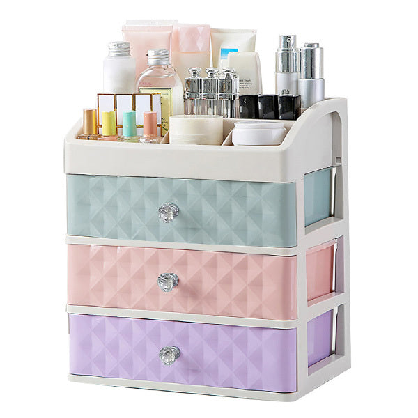 Livingandhome Makeup Organizer 3 Drawer White, UK version