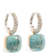 Harrods Pomellato Rose Gold Diamond and Topaz Nudo Earrings- Buy online at McGrocer
