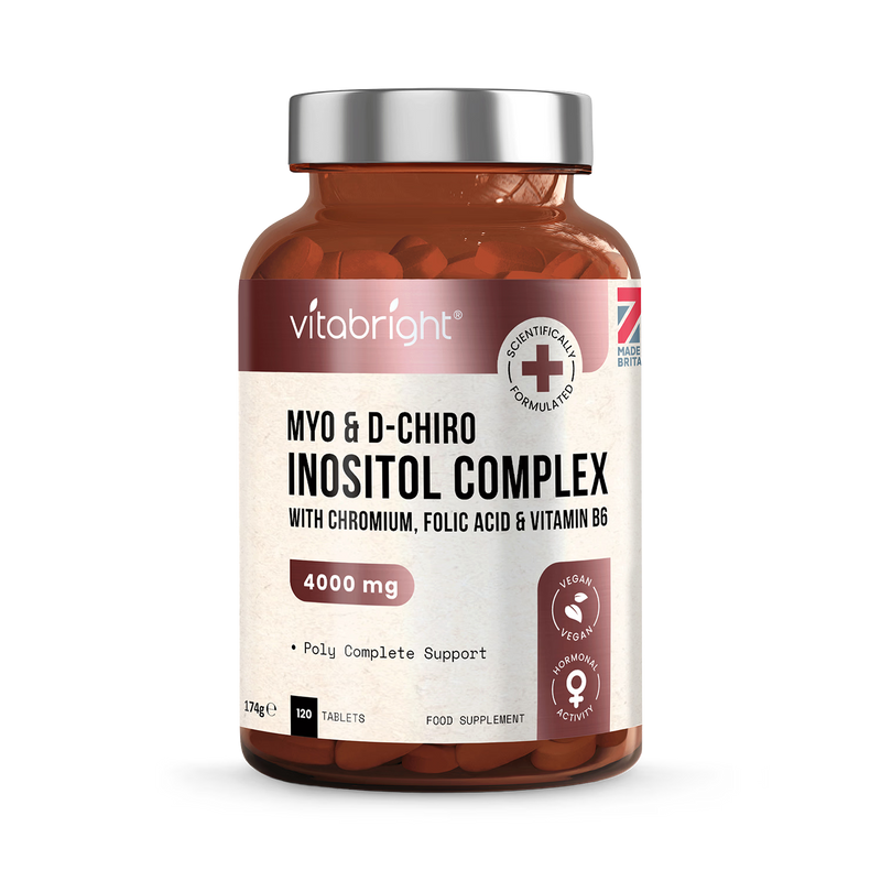 VitaBright Myo-Inositol supplement 4000mg 120 tablets, imported from the UK
