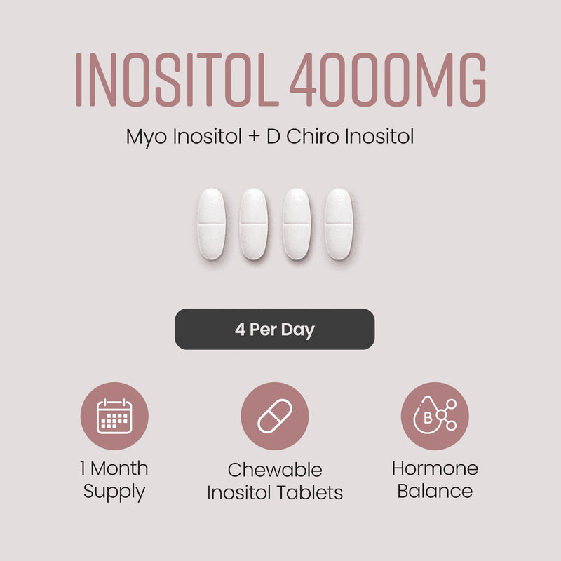 VitaBright Myo-Inositol supplement 4000mg 120 tablets, imported from the UK