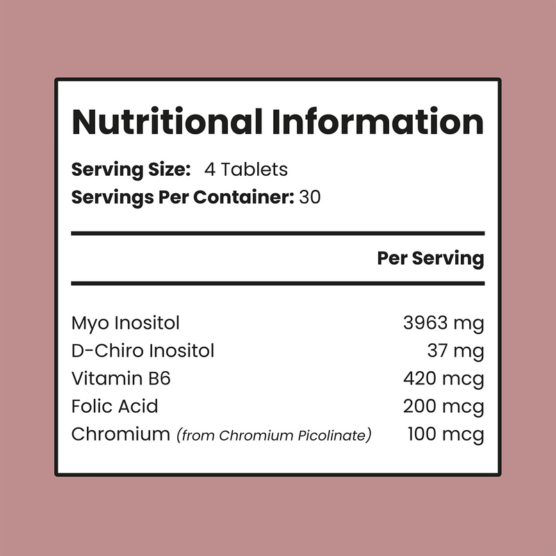 VitaBright Myo-Inositol supplement 4000mg 120 tablets, imported from the UK