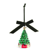 Harrods Glittery Resin Christmas Decoration with Velvet Ribbon 14cm x 6cm- Buy online at McGrocer
